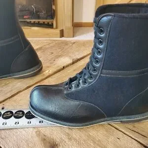 Vintage Wool Felt 1940s Boots - Step a Long Sole Men\'s size 7 vintage Wool | Shoes | Vintage Wool Felt 94s Boots Step A  main image 3